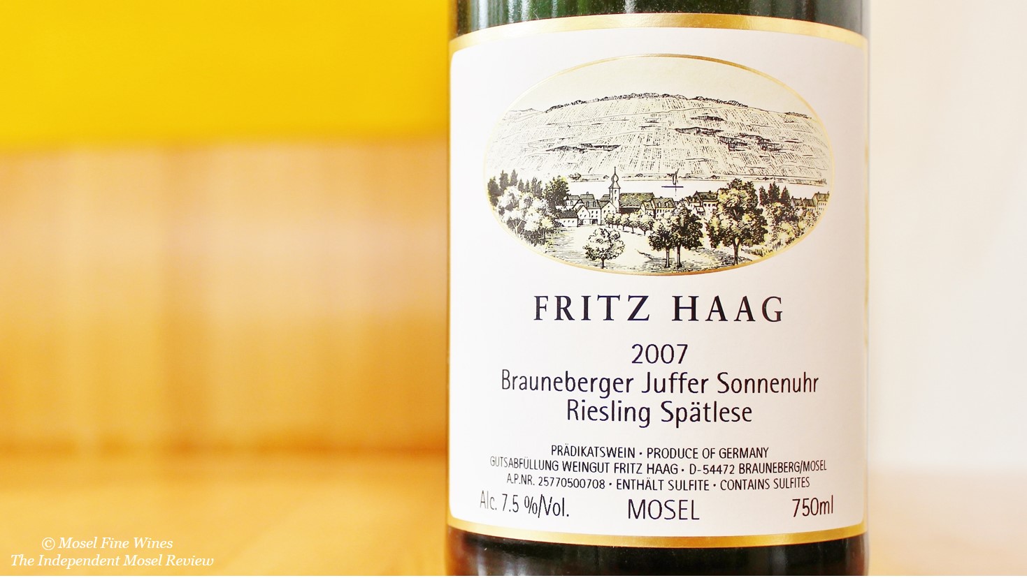 Weingut Fritz Haag | Brauneberger Juffer-Sonnenuhr Riesling Spätlese | Label | Weinetikett 