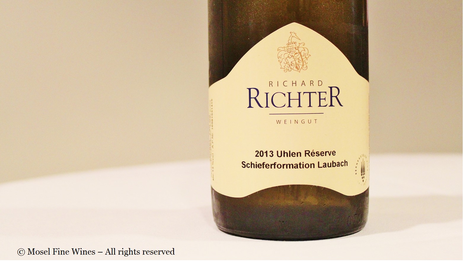 Richard Richter Winninger Uhlen Réserve Schieferformation Laubach 2013 Label