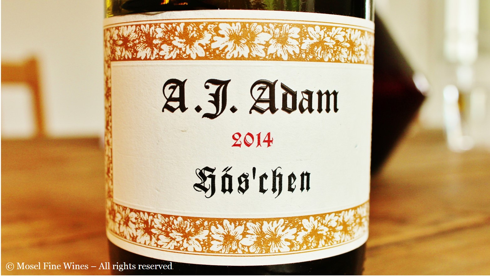 A.J. Adam Dhroner Häs'chen Riesling Trocken 2014 Label