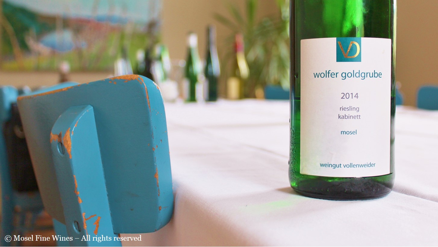 Vollenweider Wolfer Goldgrube Riesling Kabinett 2014 Label