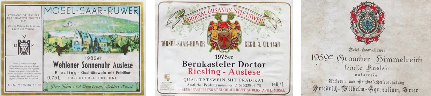 Peter Prüm Wehlener Sonnenuhr - St. Nikolaus-Hospital Bernkasteler Doctor - Friedrich-Wilhelm-Gymnasium Graacher Himmelreich