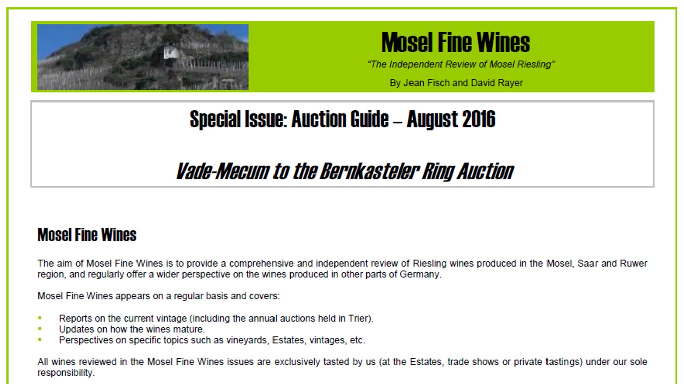 Mosel Fine Wines | Report | Auction Guide 2016