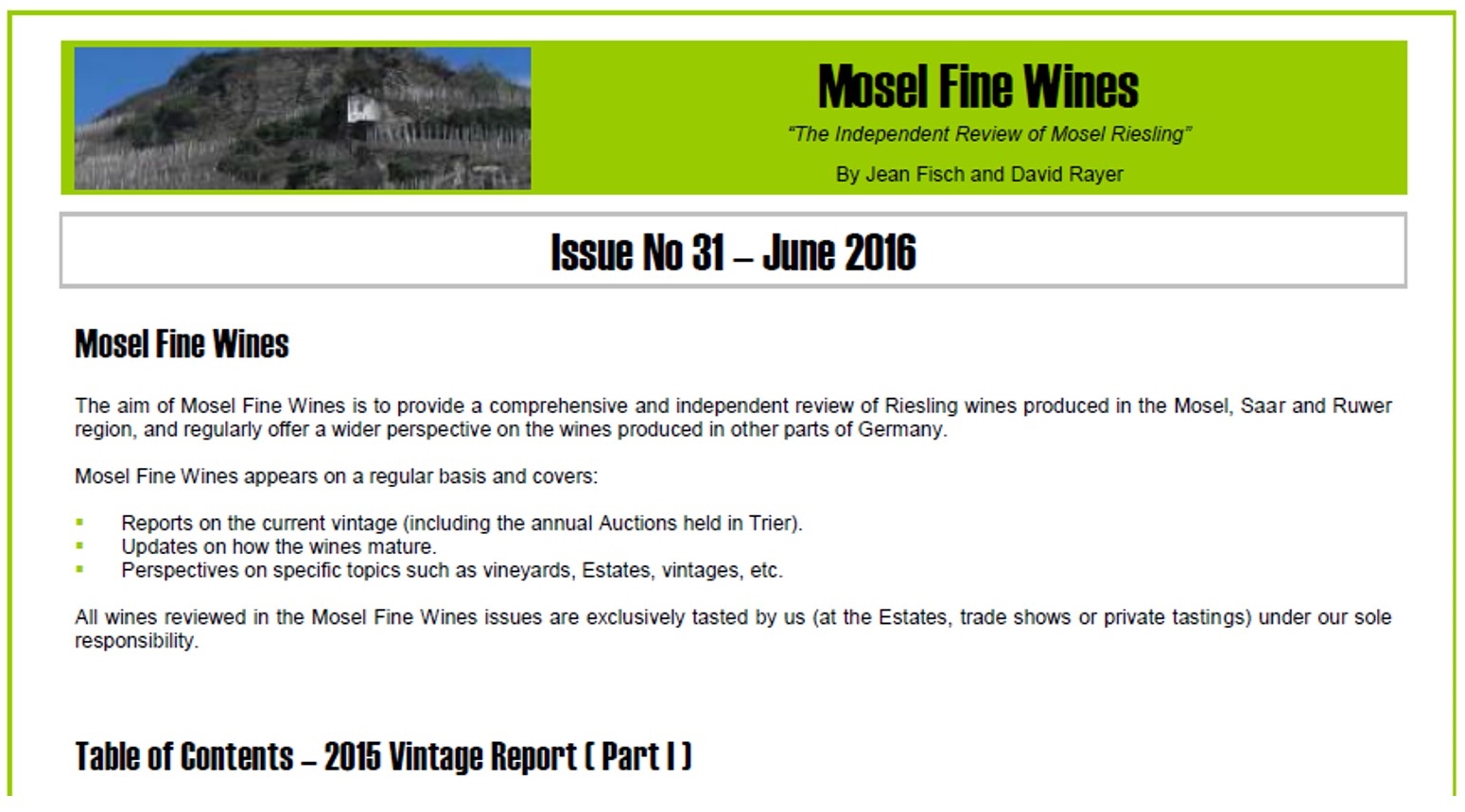 Mosel Fine Wines | Report | Mosel Vintage 2015