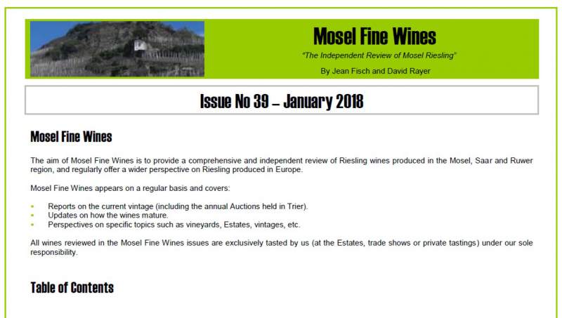 Mosel Fine Wines | Report | Issue No 39 | January 2018
