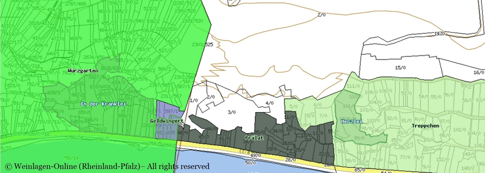 Mosel Vineyard Map - Ürziger Würzgarten - Ürziger in der Kranklei - Erdener Prälat - Erdener Treppchen - Erdener Herzlei