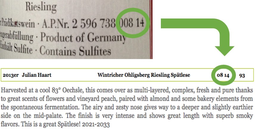 explanation of AP Number on German Wine Label